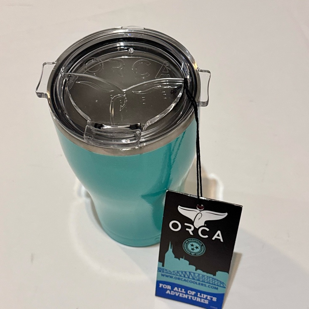 Orca Teal Tumbler with Lid